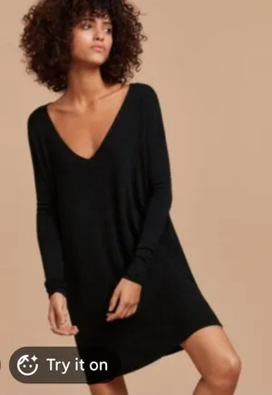 Wilfred Free Gail sweater Neutral Light Gray V-Neck Dress thumbnail 1