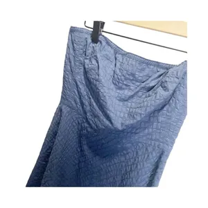 J. Crew Strapless A-Line Dress Textured‎ Cotton Navy Lined Size 2 Summer Preppy thumbnail 4