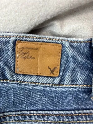 American Eagle Outfitters XL Light Blue Distressed Denim Jean Shorts thumbnail 5