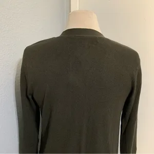 LOFT Women Green Ribbed V Neck Cardigan size M thumbnail 8