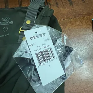 Good American Utility Tank Bodysuit – Olive, Size 1 Adjustable Straps | Gold thumbnail 4