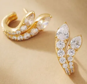 Anthropologie Nadri crystal lobe hoop earrings NEW thumbnail 1