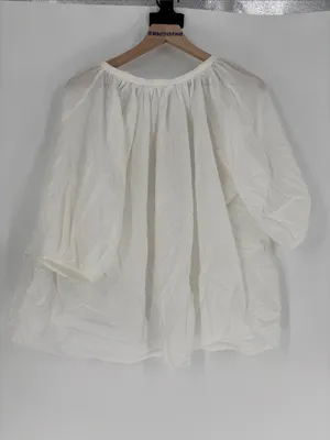 Boho off white high twisted veil shirt small new thumbnail 5