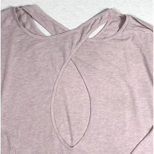 Lululemon Long Sleeve Top Womens 10 Open Back Outdoor Yoga Running Shirt Pink‎ thumbnail 6