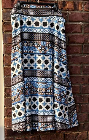 Donna Moore Maxi Skirt in Blue and Brown thumbnail 1