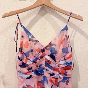 En Saison Arlie Midi Dress with Tie Straps in Blush Blue Floral Size Small NWT thumbnail 3