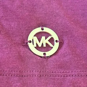 Michael Kors Ruffle Sleeve Top Medium Burgundy Gold Logo Tank Summer Casual thumbnail 2