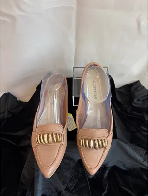 Bottero Women's Tan Leather Loafers with Gold Accent Size 6 thumbnail 3