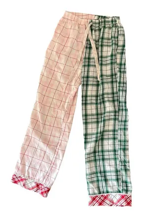 Victoria's Secret Colorblock Split Plaid Pajama Pants Size XS Festive Christmas thumbnail 1