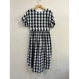 Lulus Checks Out Black‎ White Gingham Button Front Midi Dress Small thumbnail 2