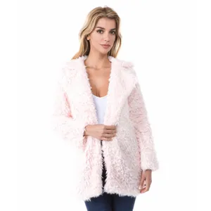 VA VA by Joy Han Faux Fur Teddy Coat Shaggy Jacket Women‎ Light Pink Size S $130 thumbnail 3