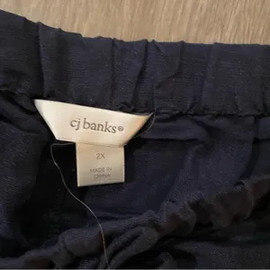 CJ Banks Navy Linen Blend Pull On Capri Pants 2X NWT thumbnail 4