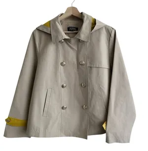 Dennis Basso Water Resistant Trench Coat S Hooded Women’s Minimalist Old Money thumbnail 1