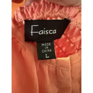 Vintage Y2K Sherbet Orange & pink Coral Corset Top Smocked Ruffle Blouse Large thumbnail 3