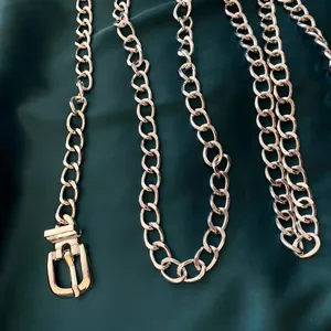 Silver Y2K Plus Size Chain Buckle Waist Belt, Fits Up to 71 Inches, X7GA1410 thumbnail 6