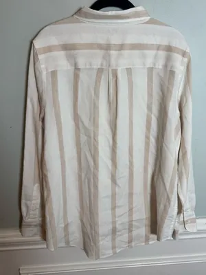 Faherty Malibu Vallerta Stripe Long Sleeve Linen Shirt XL Womens thumbnail 3