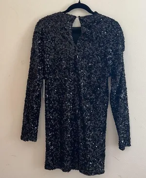 Red Dress Boutique | Black Long Sleeve Sequin Dress thumbnail 3