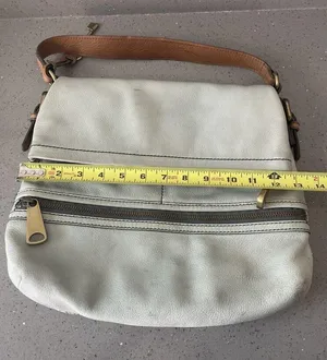 FOSSIL Explorer Flap Foldover Hobo Light blue Leather Slouch Shoulder Bag thumbnail 15