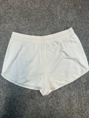 Aerie White Fleece Dolphin Shorts Drawstring Women’s L thumbnail 5