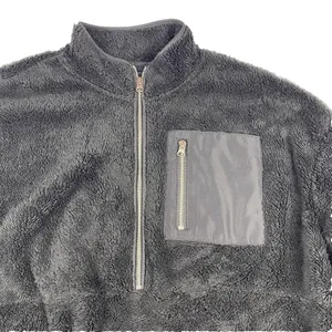 Elodie Jacket‎ Women's Size Large Black Thick Pile Sherpa Fleece 1/2 Zip Sweater thumbnail 3