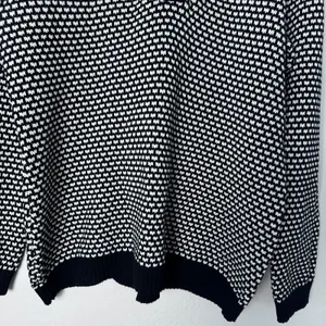 Karen Scott Womens XL Henley V-Neck Sweater Black & White‎ thumbnail 8