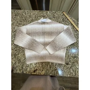 525 america sweater WILLOW: OMBRE SEQUIN CROP CARDIGAN Size XS Beige Cream thumbnail 10