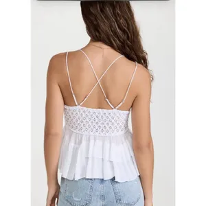Free People‎ Adella Top Womens Size XS Cami White Lace Ruffled Tank NWT thumbnail 2