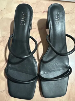 RAYE Etienne Low Heel in Black Leather 10 with Box Womens sandals thumbnail 8