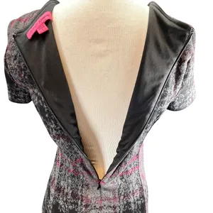Betsey‎ Johnson Womens Preppy Goth Gray Pink Plaid Fit & Flare Dress Small thumbnail 6