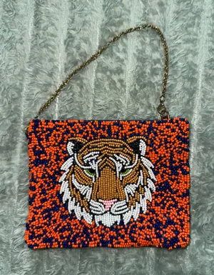 Tiger beaded bag Blue thumbnail 1