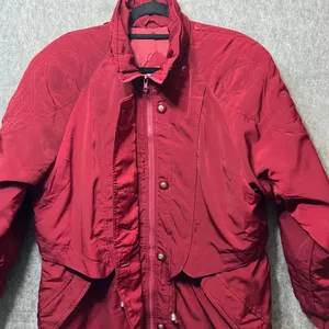 Vintage 90s Basic‎ Editions Winter Coat Puffer Quilted Lined Button Up Red Large thumbnail 4