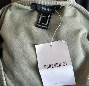 Forever 21 Green one shoulder top with tie detail thumbnail 5