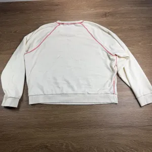 Marine Layer Anytime Ringer Sweatshirt Women's L Cream Red Raglan Crewneck thumbnail 13