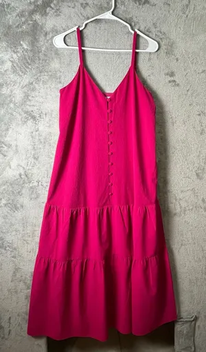 Ted Baker Luaan Tiered Sundress Deep Pink Size 2 (US 6) Flowy Midi Summer Beachy thumbnail 1
