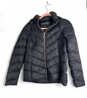 Michael Kors black jacket chevron quilted puffer jacket thumbnail 1