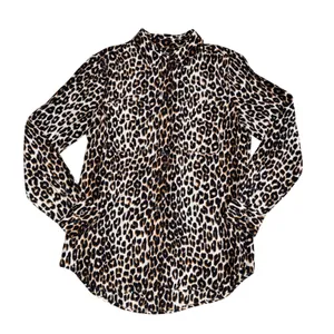 Equipment Silk Blouse Women Medium Leopard Print Excellent Animal Button Down thumbnail 1