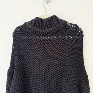 [Free People] Black‎ My Only Sunshine Chunky Knit Mock Neck Sweater Sz Medium M thumbnail 6