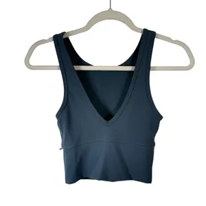 Lululemon Power Pivot Crop Train Tank Top‎ Iron Blue Reversible Gym Run Women 2? thumbnail 3