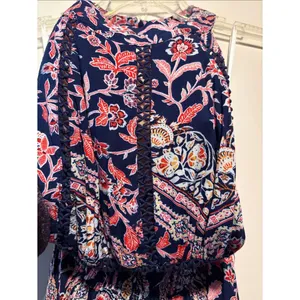 Abel the Label Anthropologie Vienna Halter Floral Maxi Dress Blue Pink Size S thumbnail 6