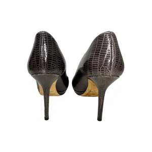 Jimmy Choo croc embossed round toe pump brown heels size 37‎ thumbnail 6