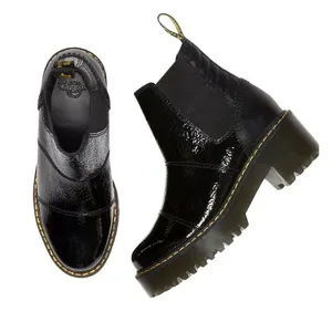 Dr.‎ Martens Rozalie Distressed Patent Heeled Chunky Chelsea Boots Black 9 thumbnail 1