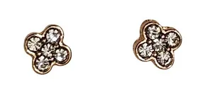 NWT Unique Designs Womens Trio Earring Set Hoops Studs Rhinestones Gold Yellow thumbnail 1