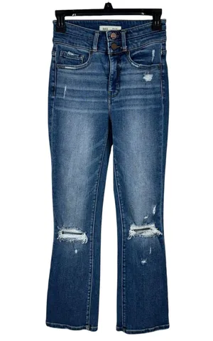 BKE SZ 25x29 1/2 Billie Jeans Tailored Bootcut Slim Fit Hi-Rise Distressed Blue thumbnail 1