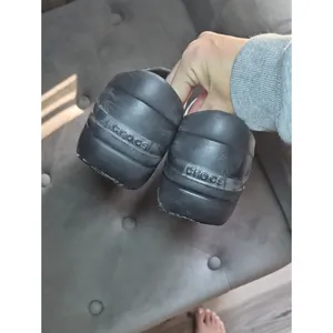 Crocs Women's Black and Grey Clogs thumbnail 6