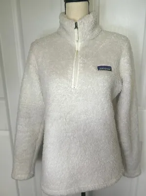 Patagonia Los Gatos‎ 1/4 Zip Fleece Pullover Birch White Womens Medium 25235 thumbnail 1