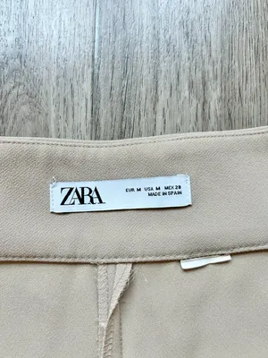 Zara Pleated Pull On Wide Leg Cropped Culottes Pants in Khaki Tan Size M thumbnail 4