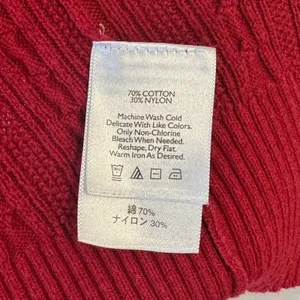 Eddie Bauer Red Cable Knit Ruffle Button Front Cardigan Sweater XS Holiday thumbnail 7