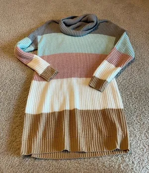 it's our time Striped turtleneck sweater dress‎ thumbnail 1