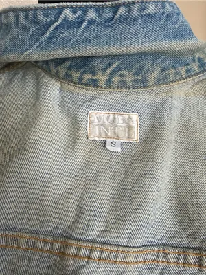 Vintage Kory Intl Blue Denim Vest Small Cropped Zip Front Y2K Grunge Made in USA thumbnail 7