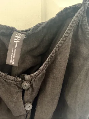 Zara Black Tie-Shoulder Button Crop Camisole thumbnail 3